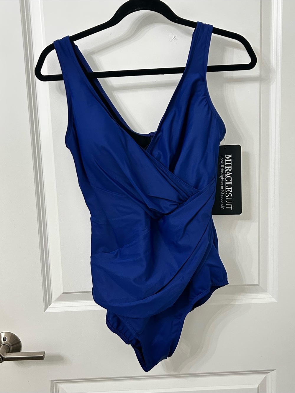 Miraclesuit Royal Blue Draped One-Piece Swimsuit Size 16